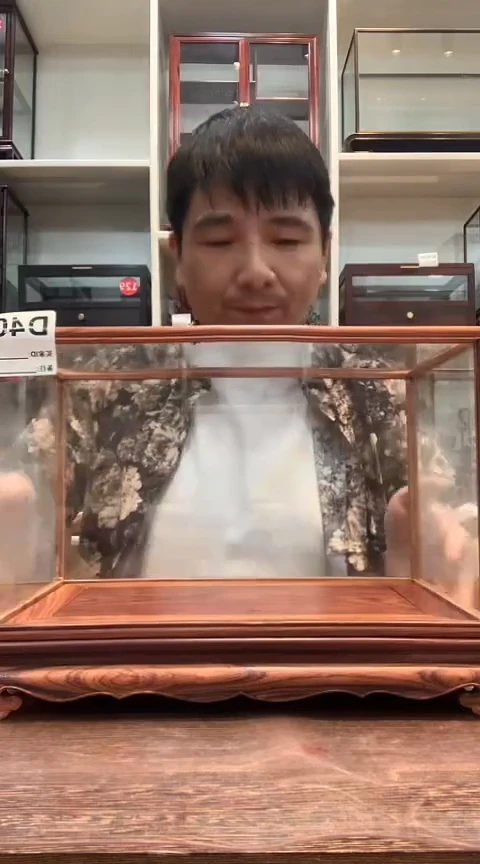红酸枝木类30*18*18玻璃罩404