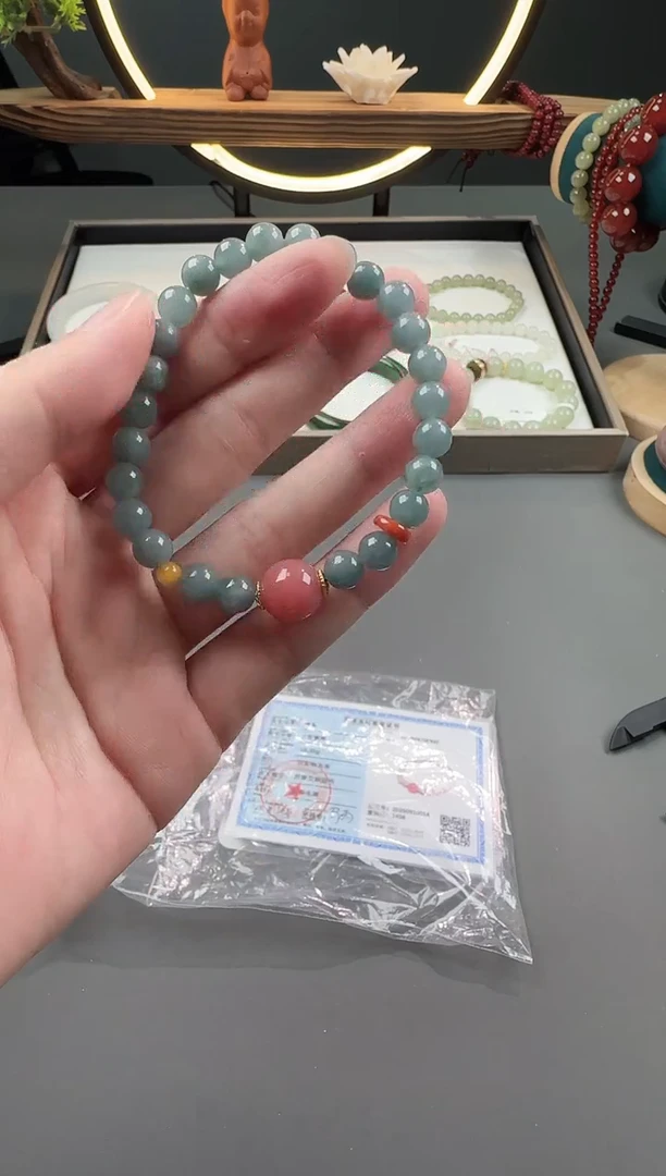 未镶嵌手链翡翠蓝水翡翠手串