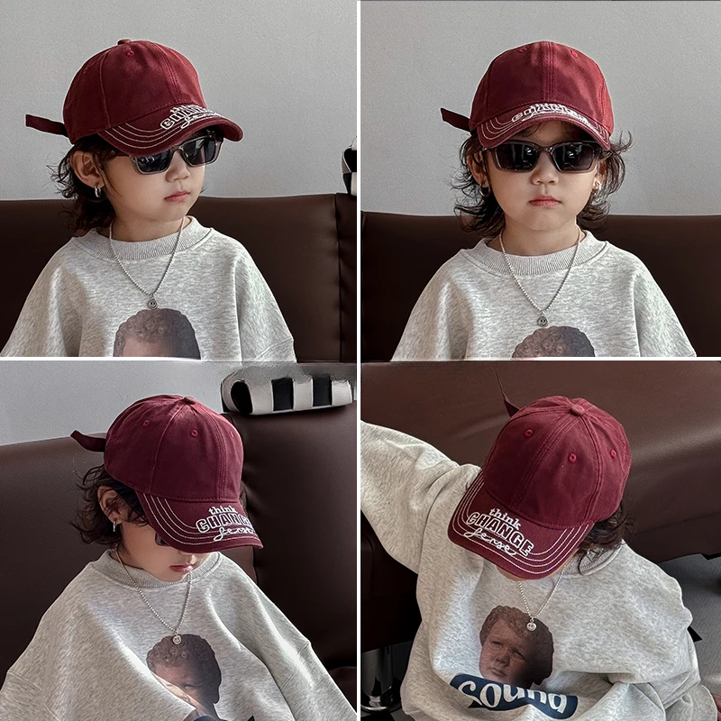 儿童棒球帽子2025新款大男孩小鸭舌宝痞帅气炸街潮秋季冬街舞春秋