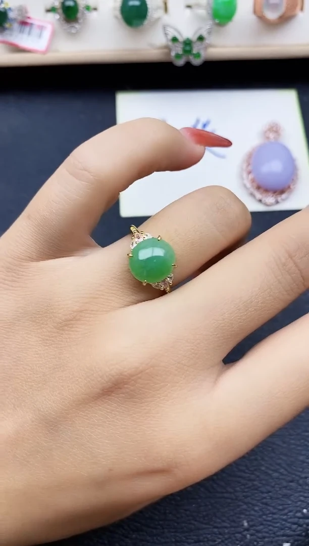 【闪购商品】翡翠戒指银S925镶嵌111111