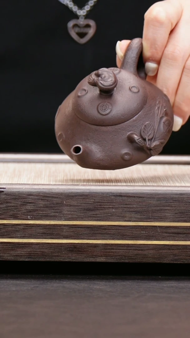 茶壶紫砂老紫泥  供春汉棠瓢