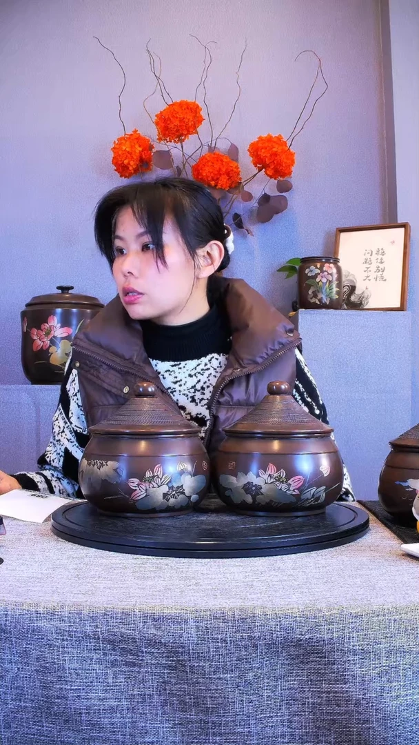 【闪购商品】建水全手工紫陶茶罐精磨2只