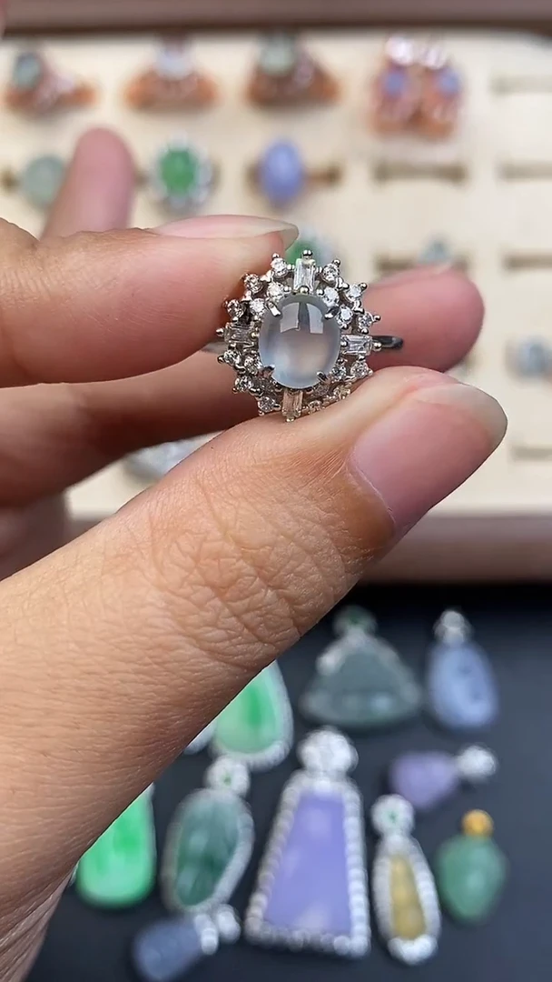 银S925镶嵌定制翡翠796979