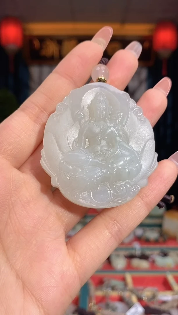 和田玉未镶嵌挂件御龙观音