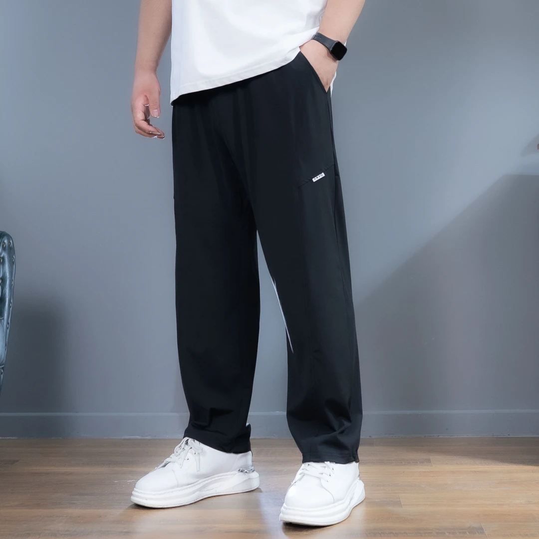 【冰丝菱形裆】夏季薄款高弹大码男裤宽松加肥加大直筒裤PC510151