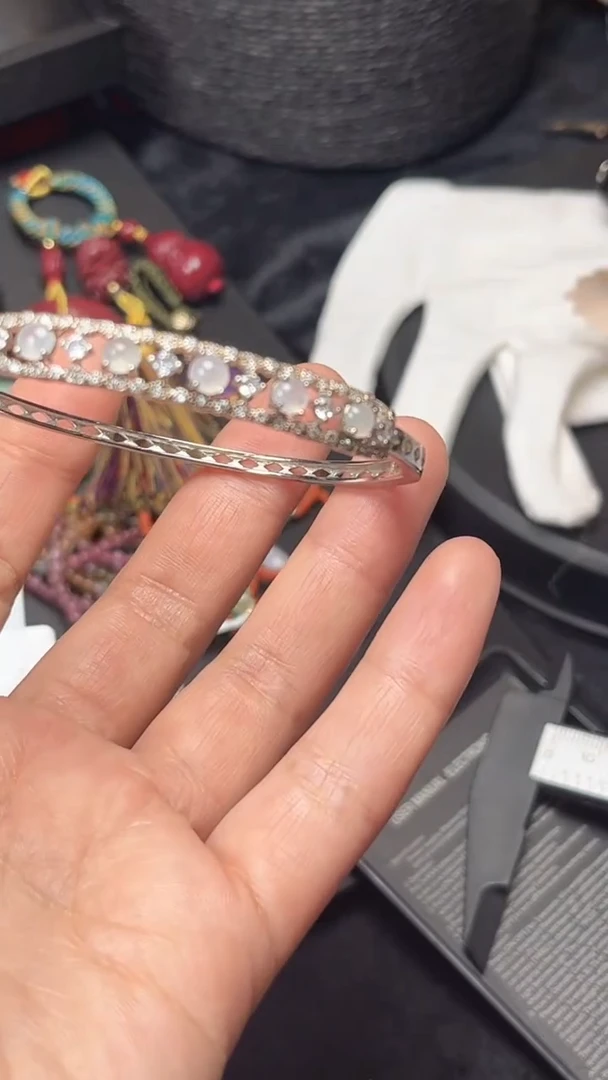 银S925镶嵌手镯翡翠手镯