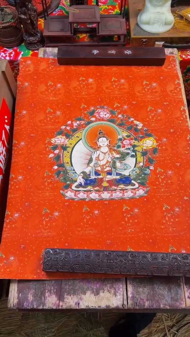 装裱画精品绘画手工唐卡链接-----白度母