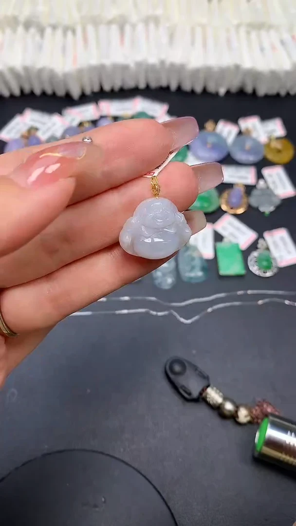 翡翠18K金镶嵌吊坠(不含链)MS188461