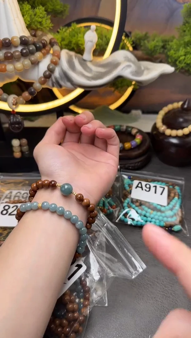 【闪购商品】库克吊坠A721 库克双圈蓝水圆珠