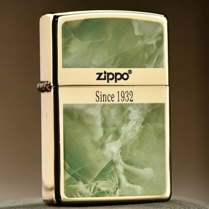 Zippo打火机绿色金镶玉12