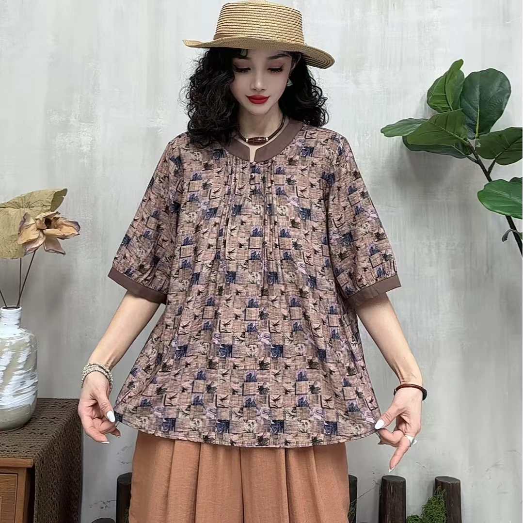 11440新款夏季时尚洋气减龄显瘦碎花T恤