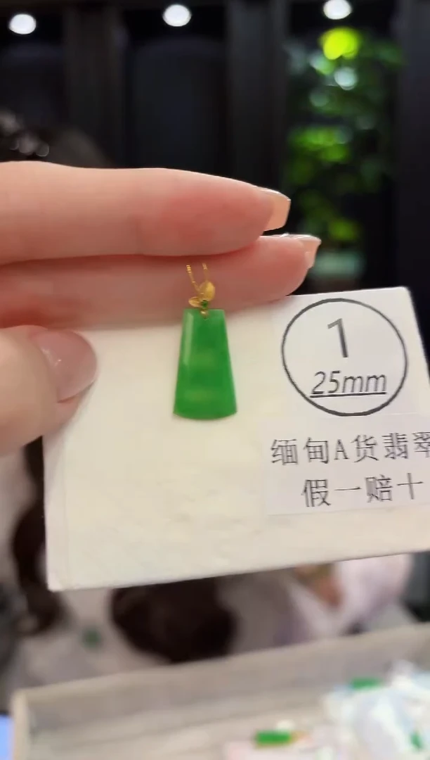 颈饰18K金镶嵌翡翠缅料A货/支持复检/一件