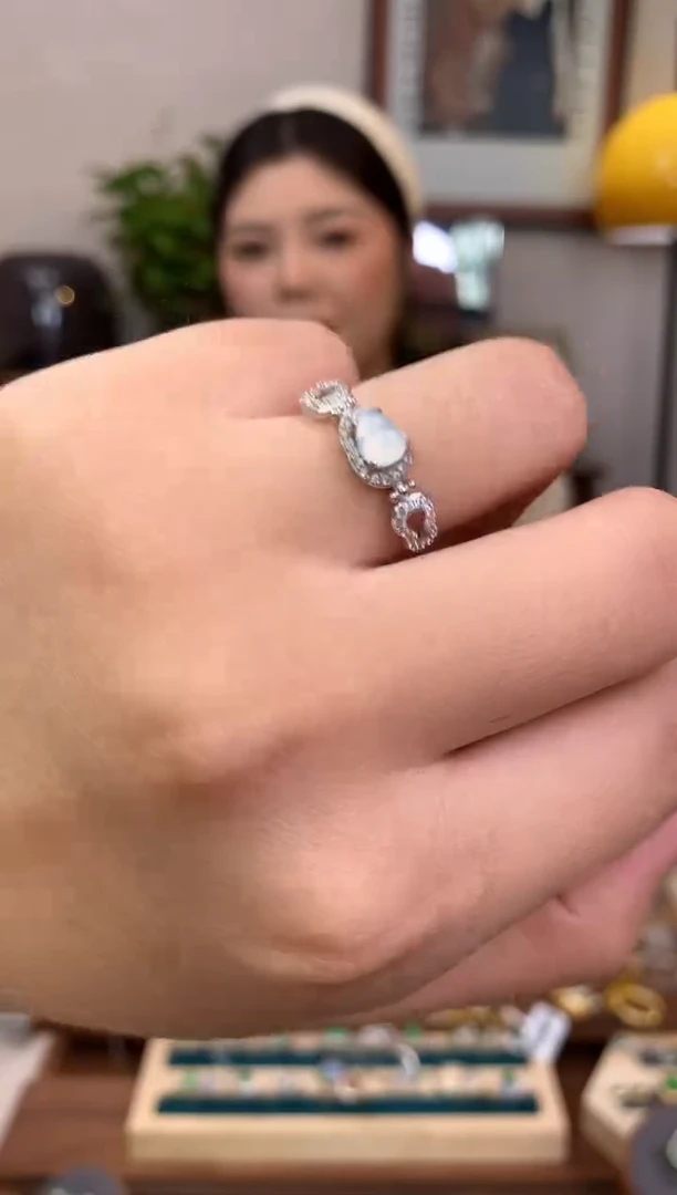 翡翠银S925镶嵌吊坠(不含链)戒指