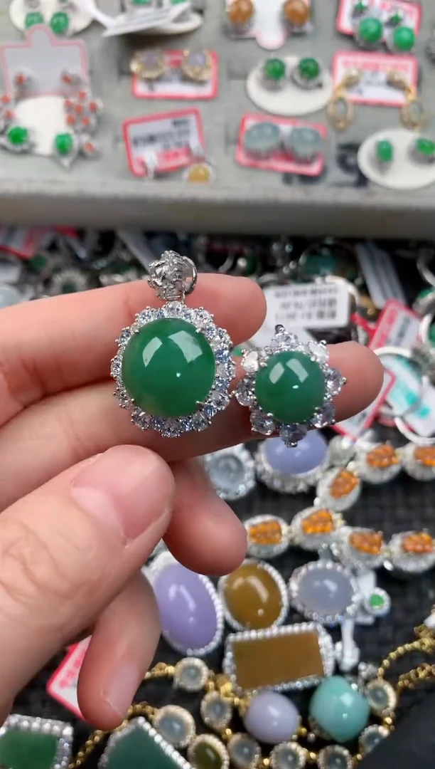 银S925镶嵌戒指翡翠11-11---6