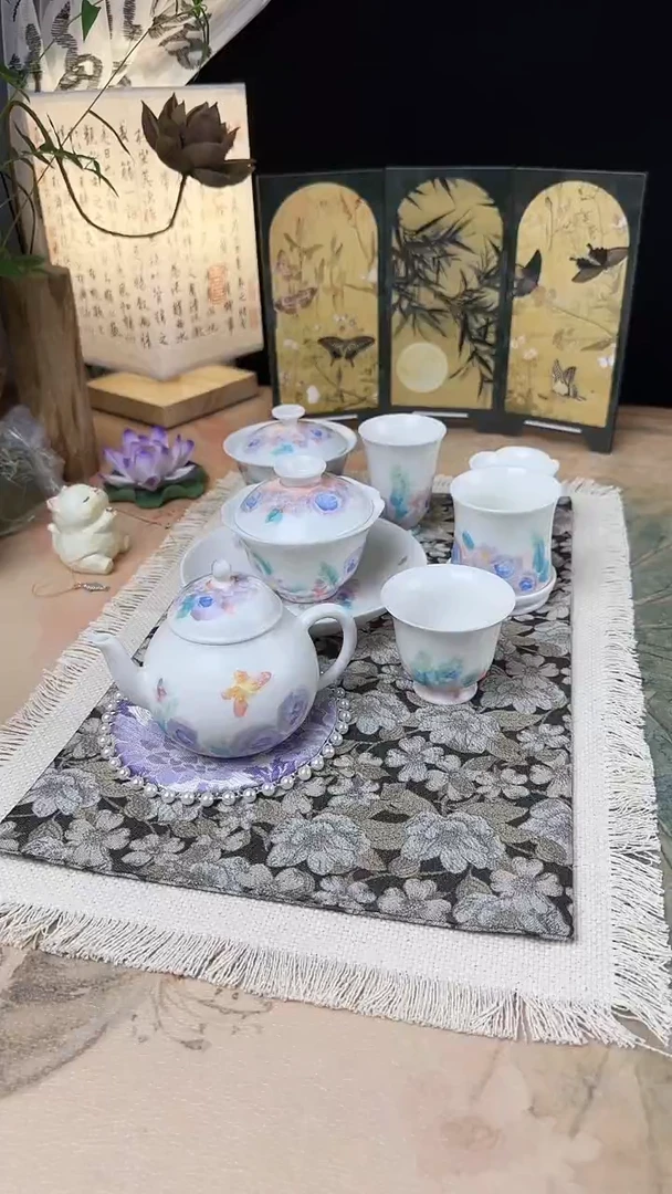 百*坊小高足杯堆绘
