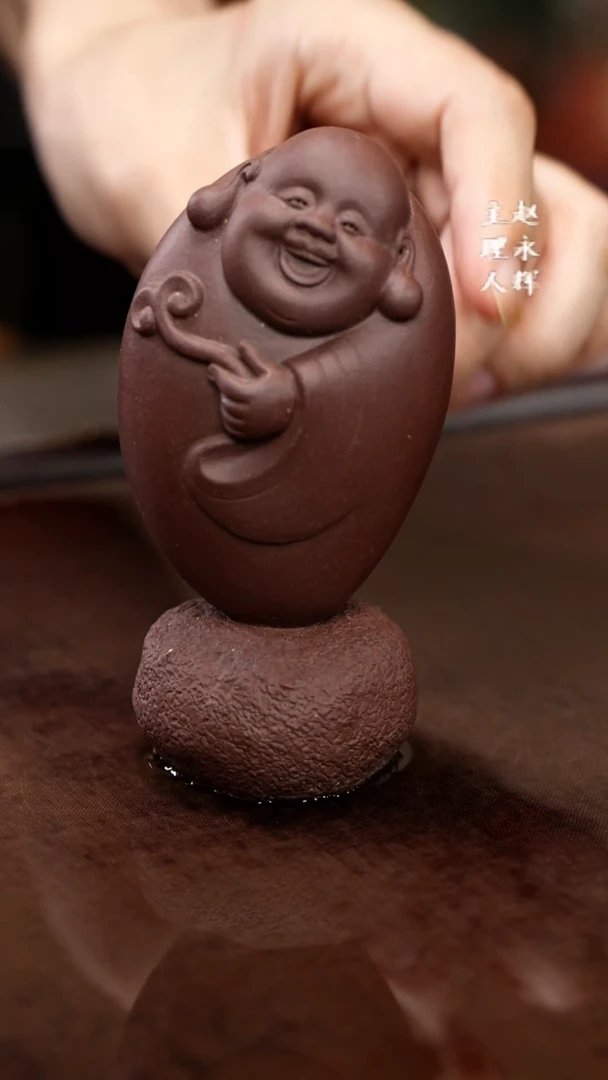 紫砂茶宠笑脸佛，。