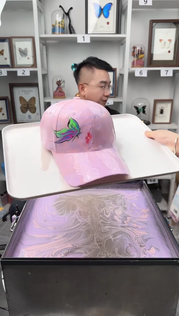 纯棉成人款蝶恋花水拓帽