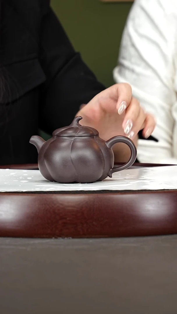 茶壶紫砂32ZCP茄瓜 黑墩头200cc