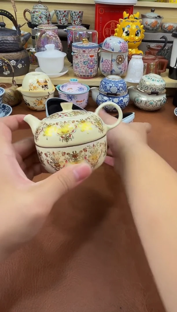 陶瓷茶具摆件旅行套组