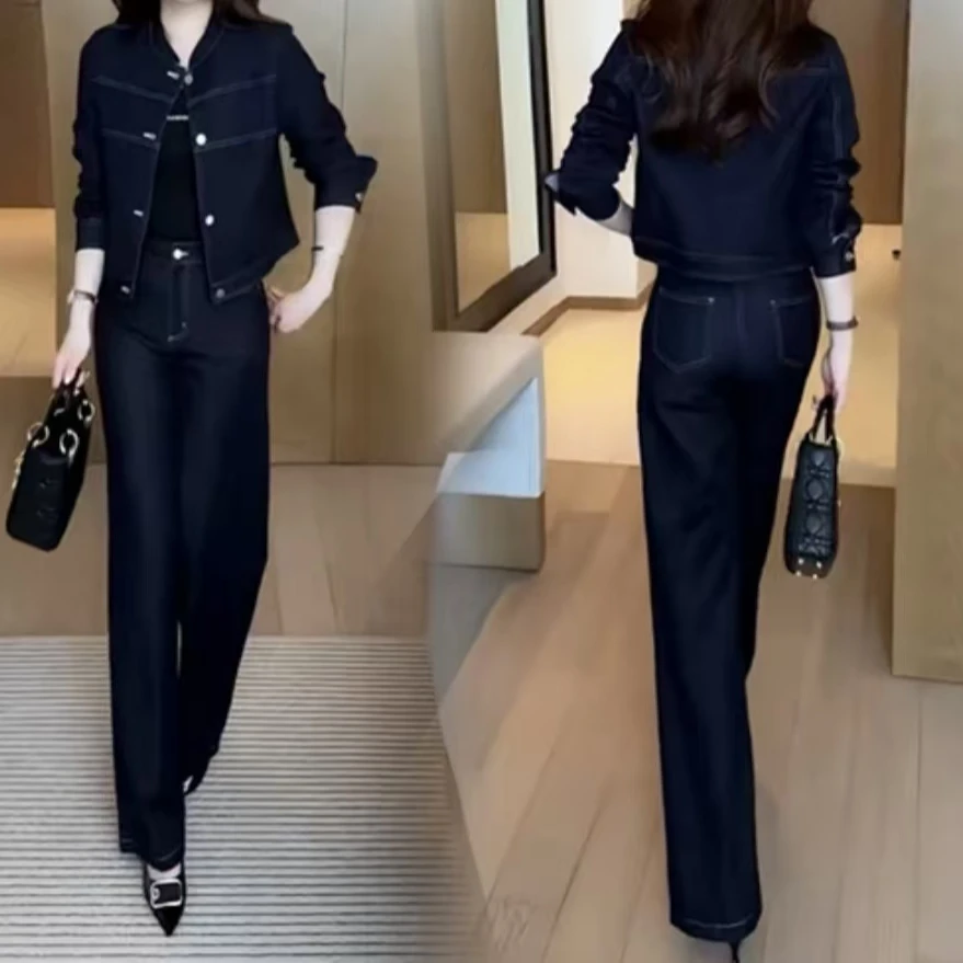 春秋新款时尚洋气穿搭气质休闲显瘦洋气网红减龄套装21长袖阔腿裤