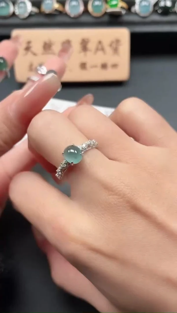 银S925镶嵌戒指翡翠11111