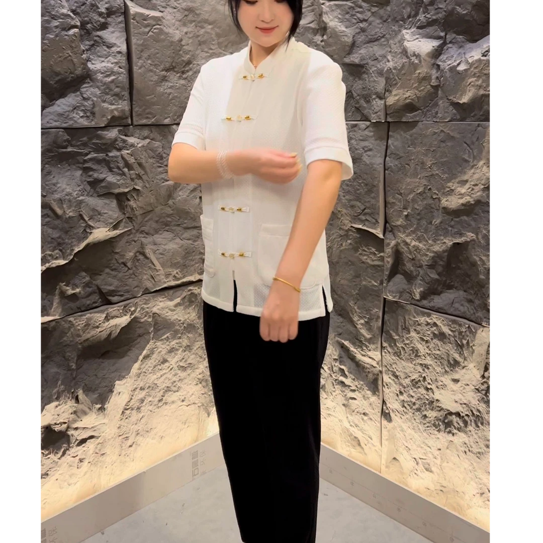 【黑水路专属】6228男士新款潮流时尚休闲唐装T恤裤子套装