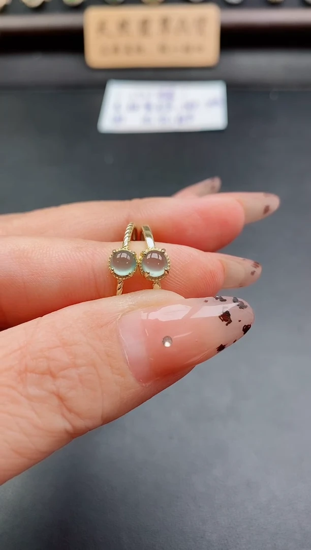 银S925镶嵌戒指翡翠1