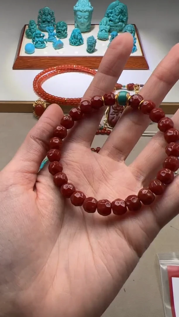 【闪购商品】南红玛瑙手串手串18K金镶嵌手串手串