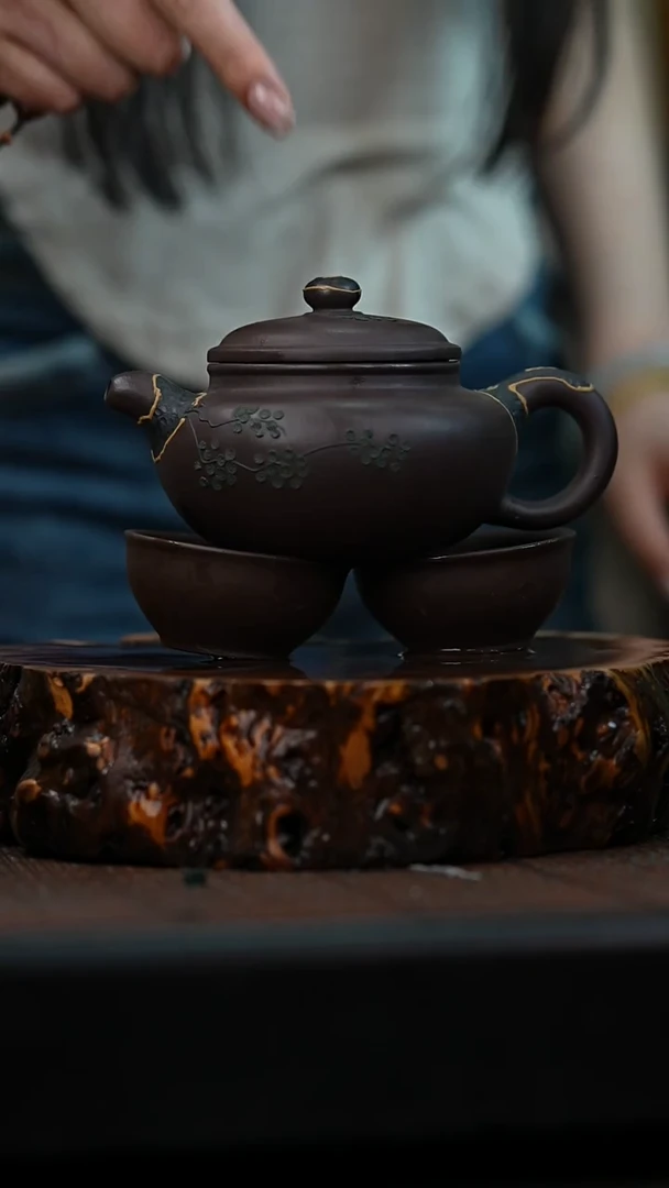 宜兴岁颐传砂原矿全手37+两个杯子