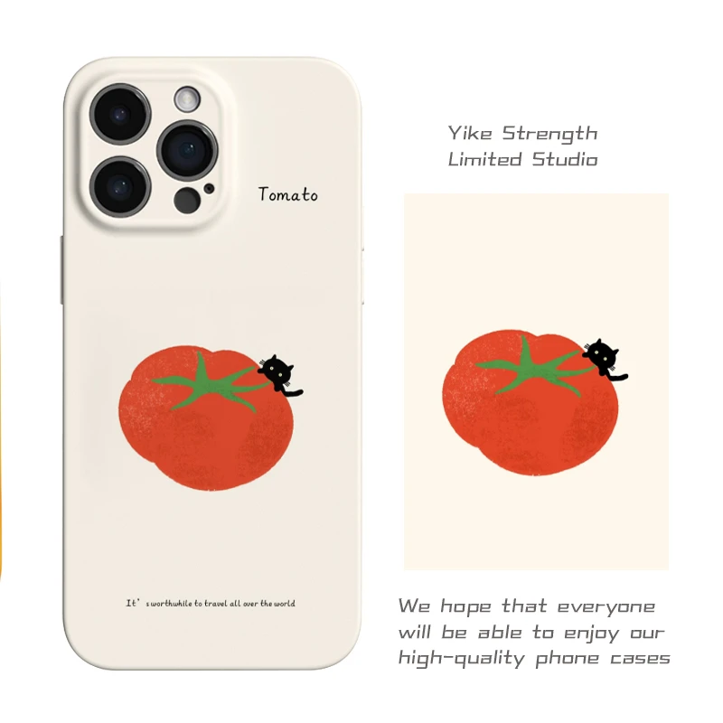 西红柿小猫菲林软壳适用iphone苹果15pro16/手机壳小米15