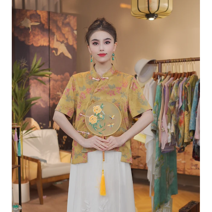 《 捻花辞-短袖》新中式提花国风时尚休闲百搭短袖上衣