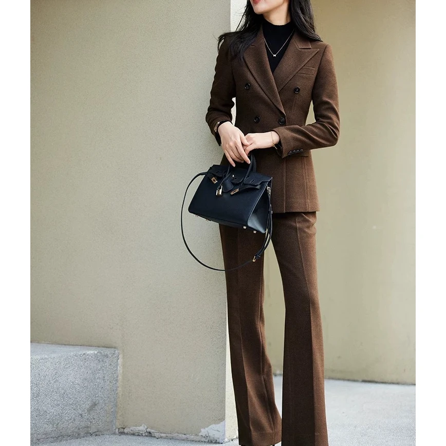 【加厚冬款】新款美拉德西装女高级感通勤简约气质百搭显瘦职业套装