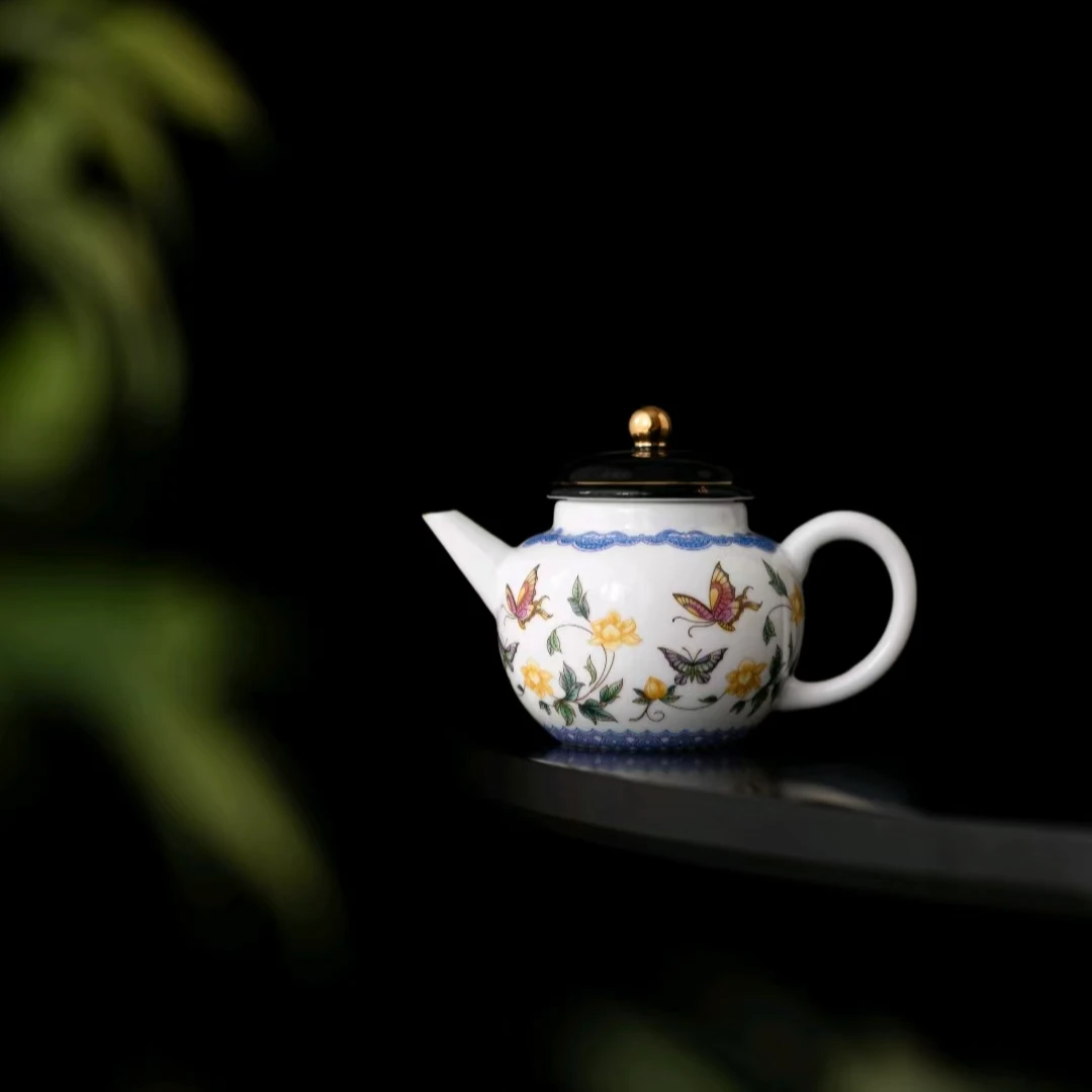 XT0026 享陶 蝶恋花黑茶壶(赠提溜)