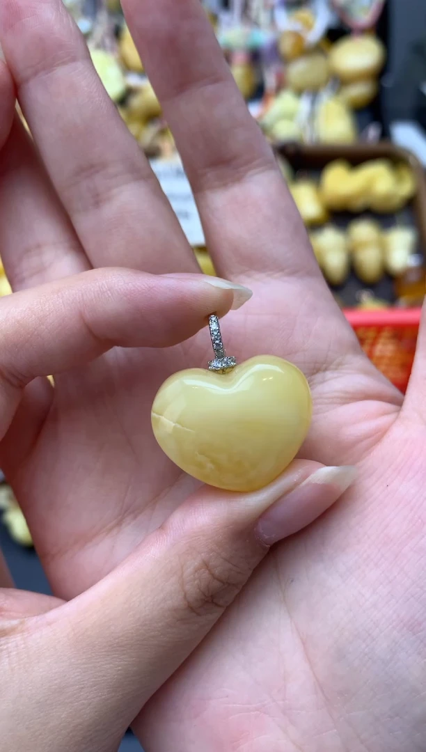 银S925镶嵌琥珀珠宝奇石036琥珀蜜蜡瑕疵品介意勿拍