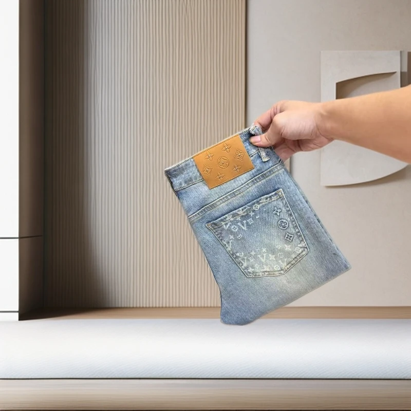 【KC专属】夏季薄款超薄雾霾蓝男牛仔裤子百搭弹力小直筒欧货男裤子