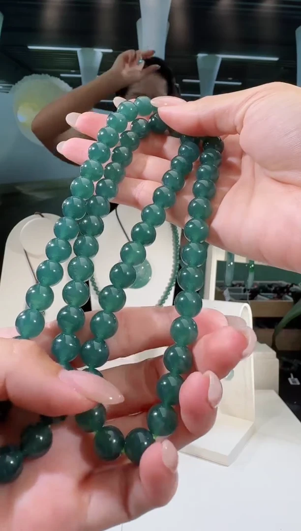 翡翠未镶嵌项链长串多样性发一
