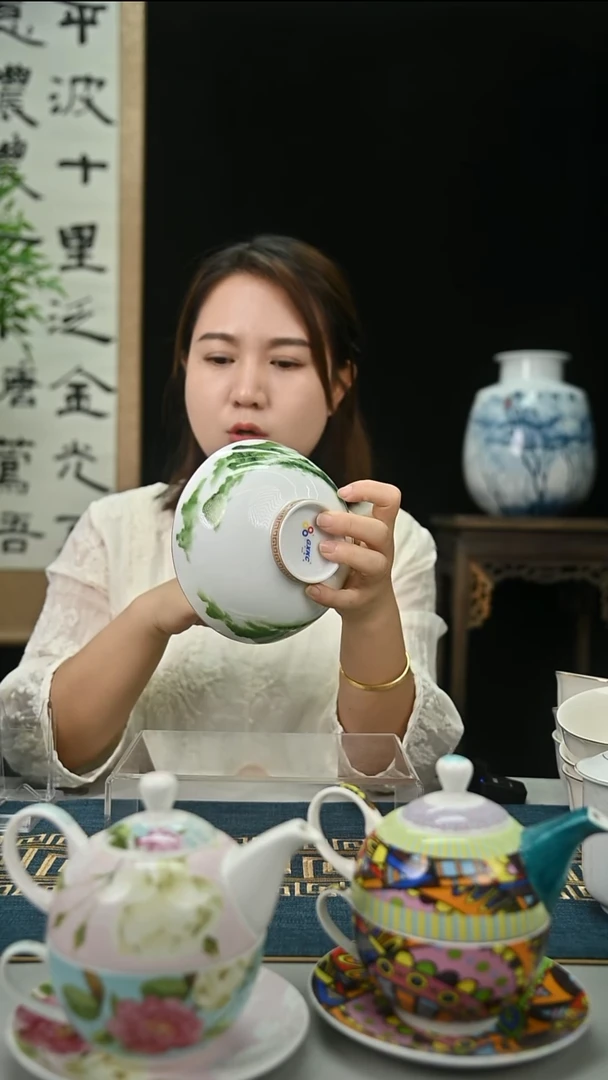 硬质细瓷6英寸千峰叠翠面碗 10装