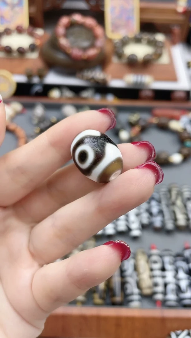 【闪购商品】玛瑙/玉髓珠珠未镶嵌黑白猫三
