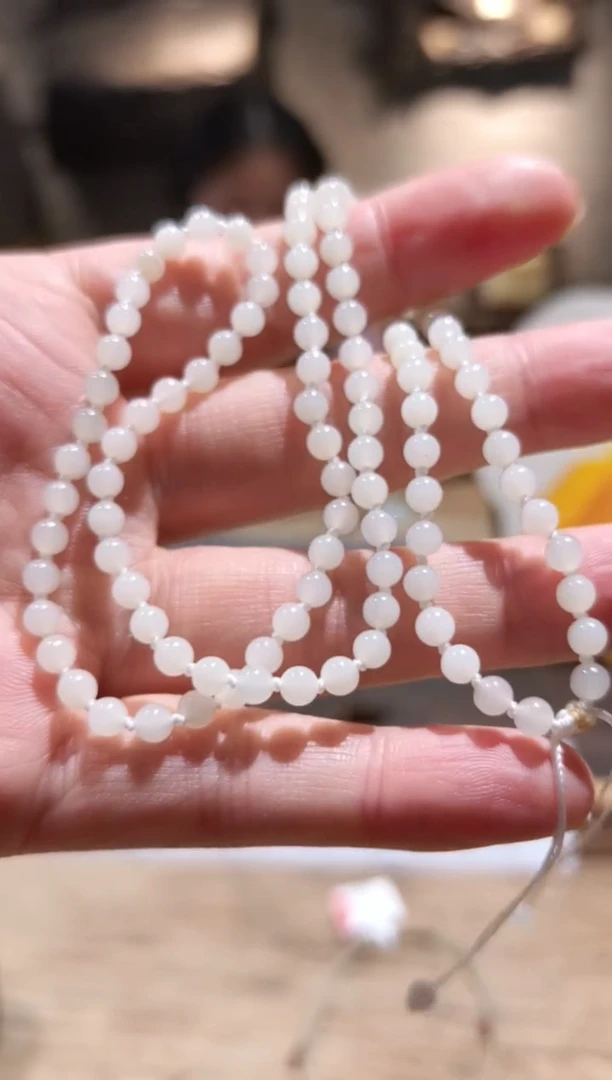 未镶嵌和田玉（白玉）挂件卡4项链