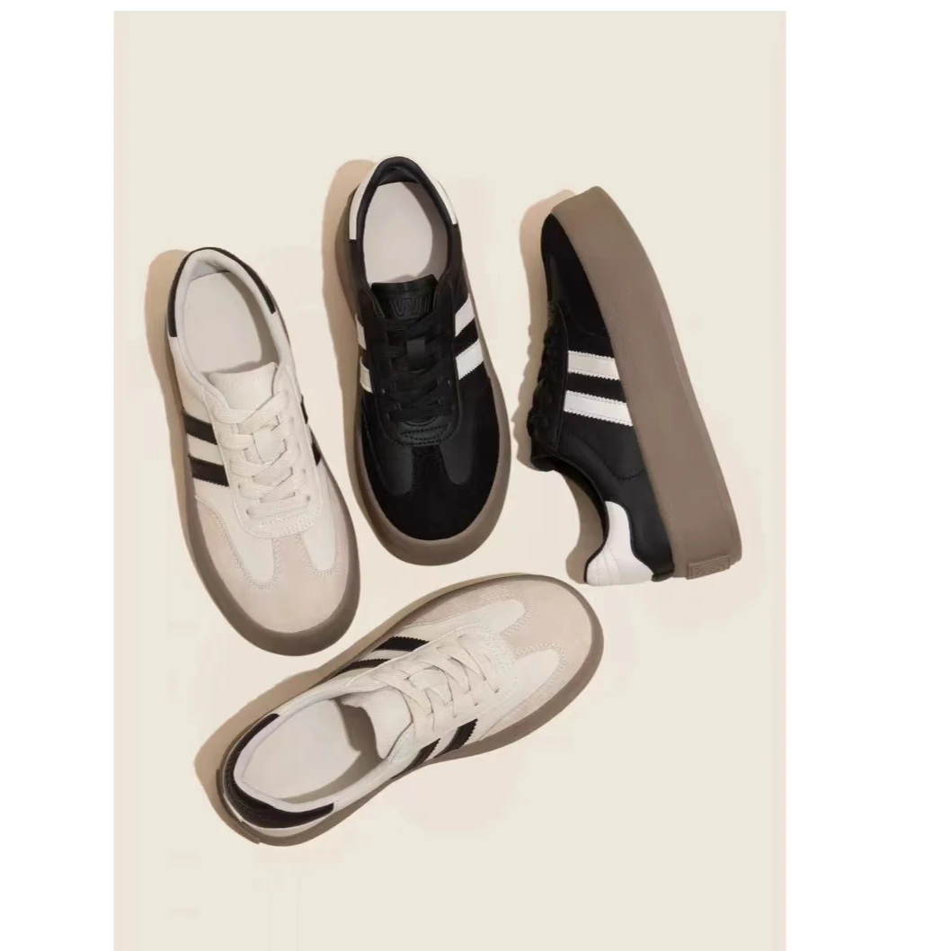 德训鞋女2025新款秋冬新款鞋子女休闲时尚厚底小白鞋运动爆板鞋