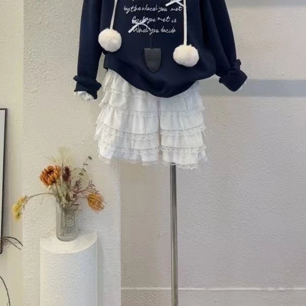 【苏兰文】洋气蕾丝蛋糕高腰显瘦仙女半身裙-1396