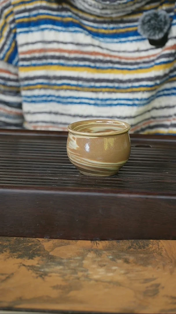 摆件望瓯陶溪川绞泥杯