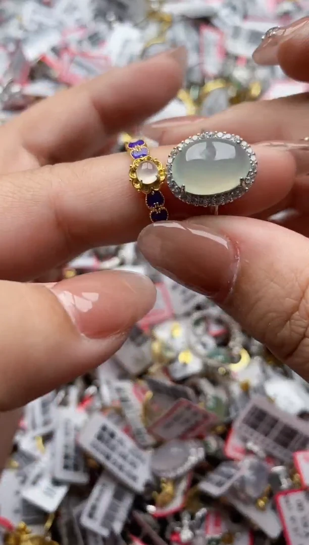 【闪购商品】翡翠戒指银S925镶嵌77777---3