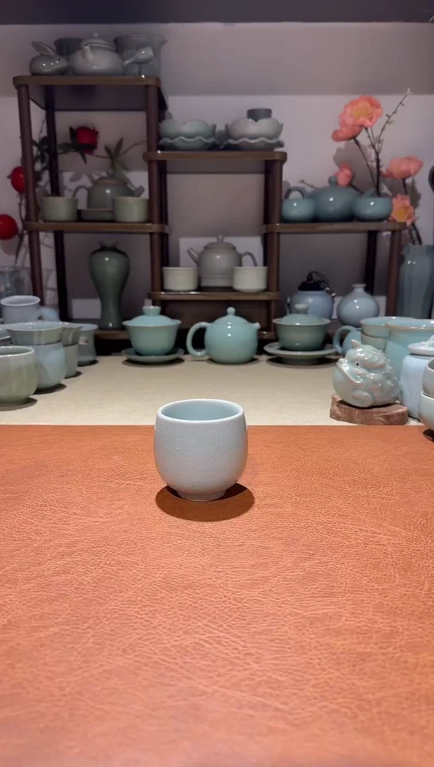 杯子瓷福利 龙蛋杯 主人杯品茗杯 粉青釉一级精品