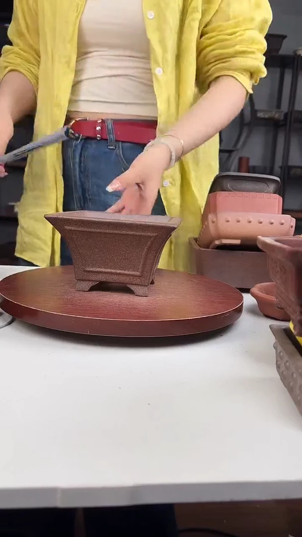 紫砂花盆浅草紫砂花盆微瑕