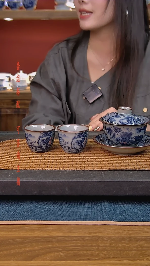 简装家用款3件套 老陶泥开片纹陶瓷茶具