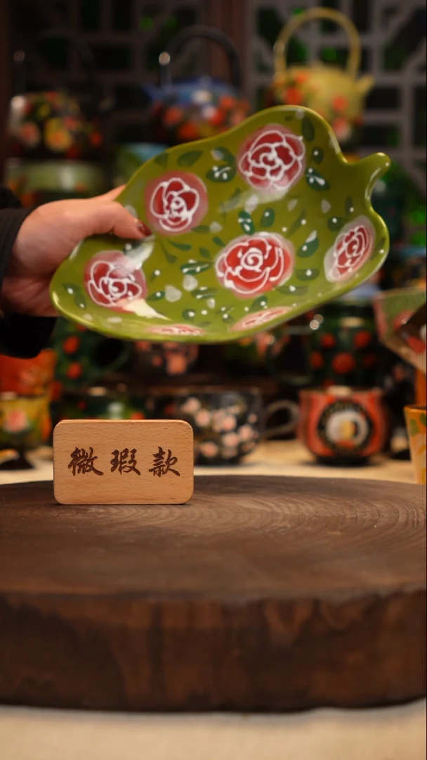 紫砂油画釉下彩手绘