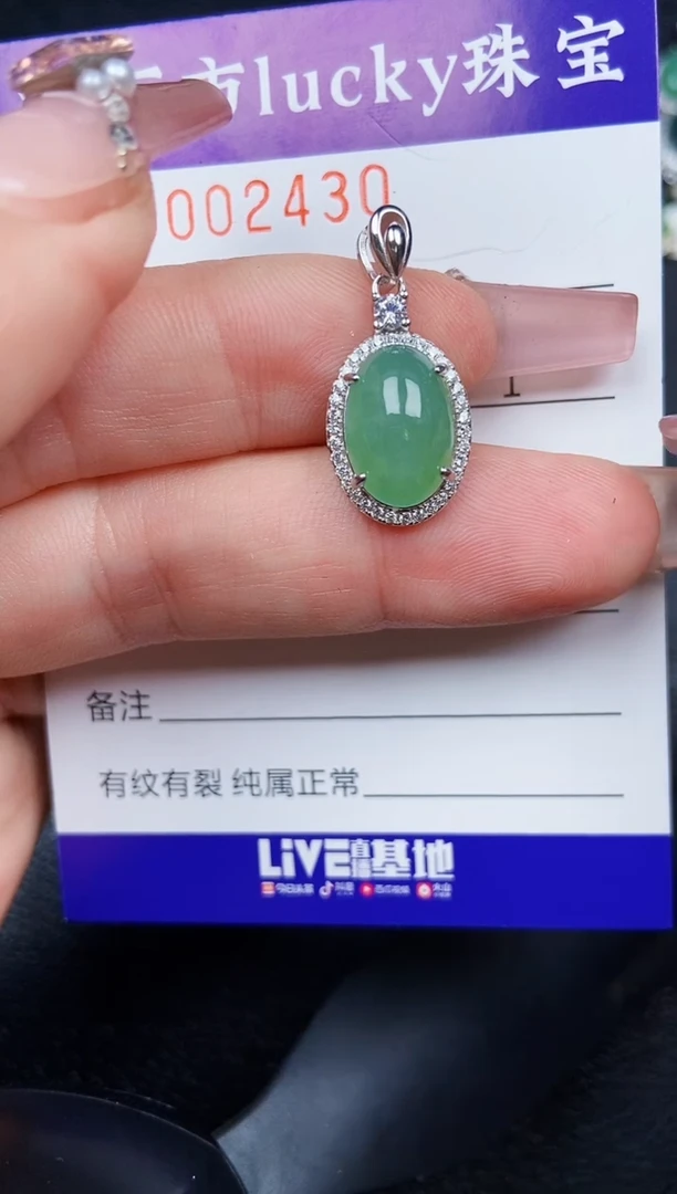 翡翠银S925镶嵌颈饰2430