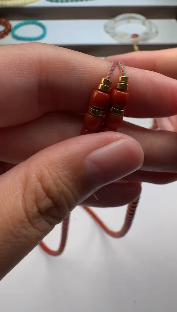 18K金镶嵌手串手串南红玛瑙茫*～手串手串