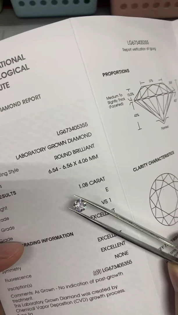 【闪购商品】实验室培育钻石裸石未镶嵌1.08E673405355